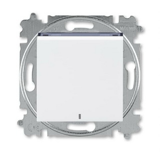 выключатель одноклавишный с подсветкой белый levit abb 2chh590146a6062