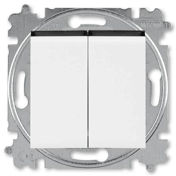 выключатель двухклавишный белый levit abb 2chh590545a6062