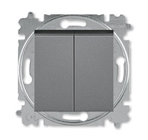 переключатель двухклавишный сталь levit abb 2chh595245a6069