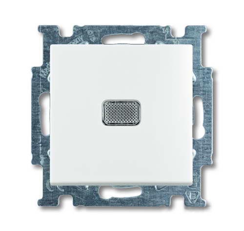 выключатель одноклавишный с подсветкой альпийский белый basic 55 abb 2cka001012a2153