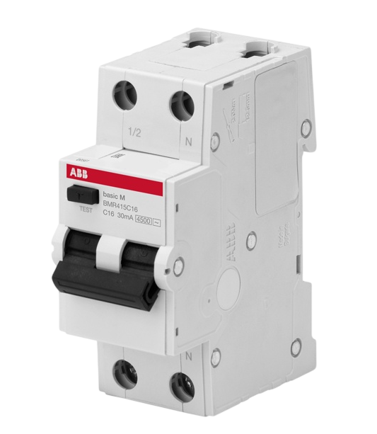 Автоматический выключатель дифференциального тока ABB 2п С 16А 30мА 4.5кА тип AC Basic M BMR415C16 2CSR645041R1164 купить с доставкой по РФ