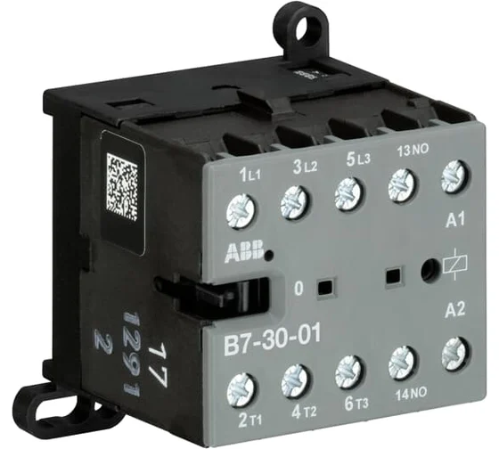 Контактор ABB Мини-контактор B7-30-01-01 (12A при AC-3 400В), катушка 24В АС, с винтовыми клеммами