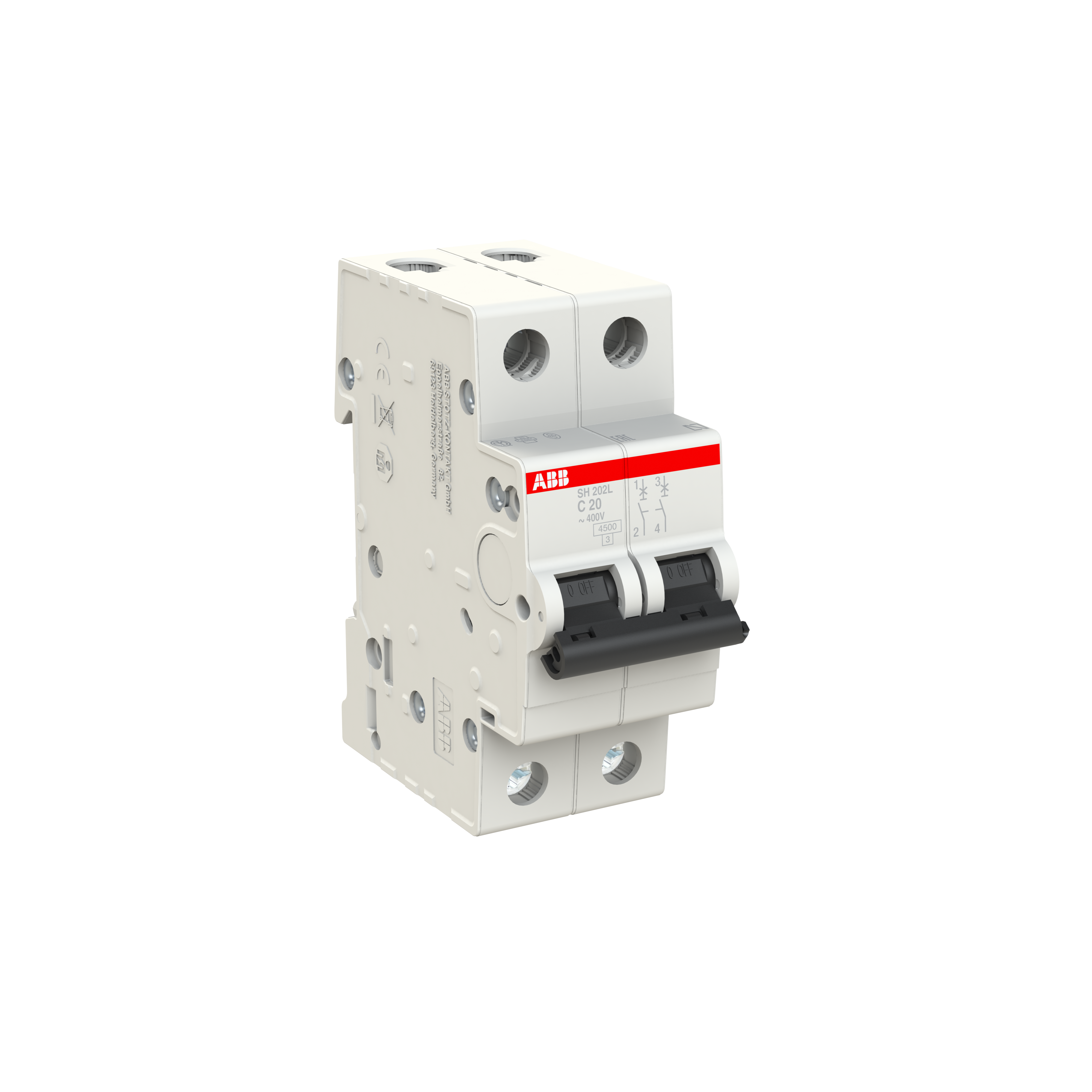 Выключатель ABB двухполюсный 20А С SH202L 4.5кА