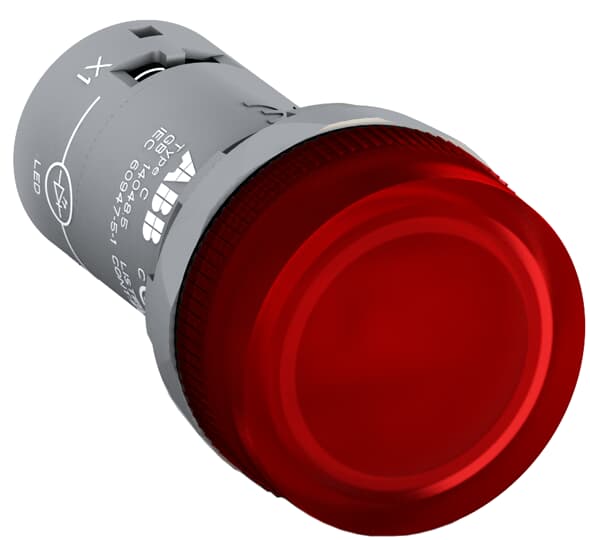 Лампа ABB CL2-501R красная со встроенным светодиодом 12В DC 1SFA619403R5011