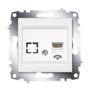 Розетка ABB Cosmo TF (RJ 11 + гнездо) белая