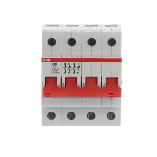 Рубильник ABB 4-х полюсный модульный E204r 100A (красная ручка)