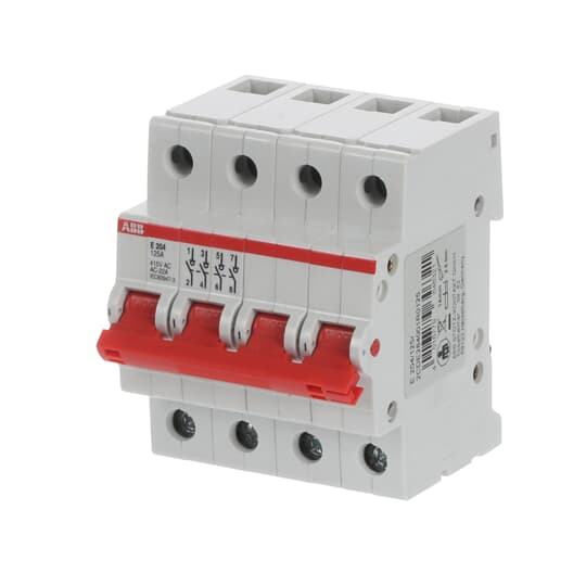 Рубильник ABB 4-х полюсный модульный E204r 100A (красная ручка) заказать со складов по всей России