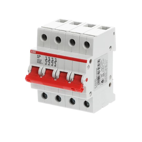 Рубильник ABB 4-х полюсный модульный E204r 80A (красная ручка) заказать со складов по всей России
