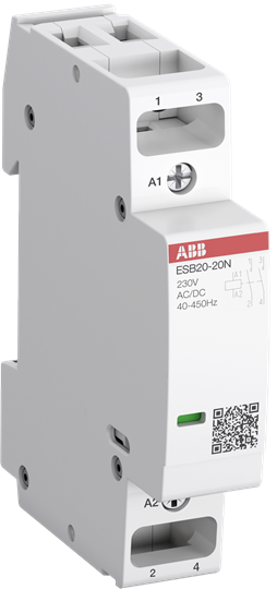Контактор ABB ESB20-20N-01 модульный (20А АС-1 2НО) катушка 24В AC/DC ABB 1SBE121111R0120