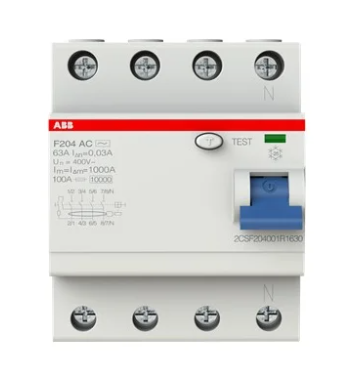 Выключатель дифференциального тока ABB F204 4п 63А 30мА тип AC купить по цене 8196 руб.