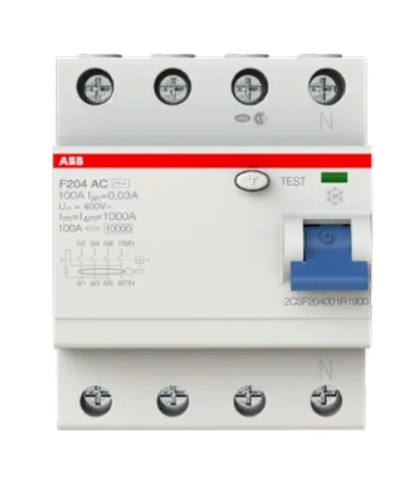 Выключатель дифференциального тока 4-модульный ABB F204 AC-80/0,03