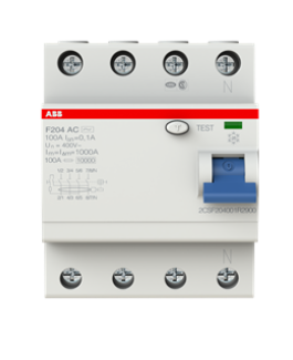 Выключатель дифференциального тока 4-модульный ABB F204 AC-100/0,1