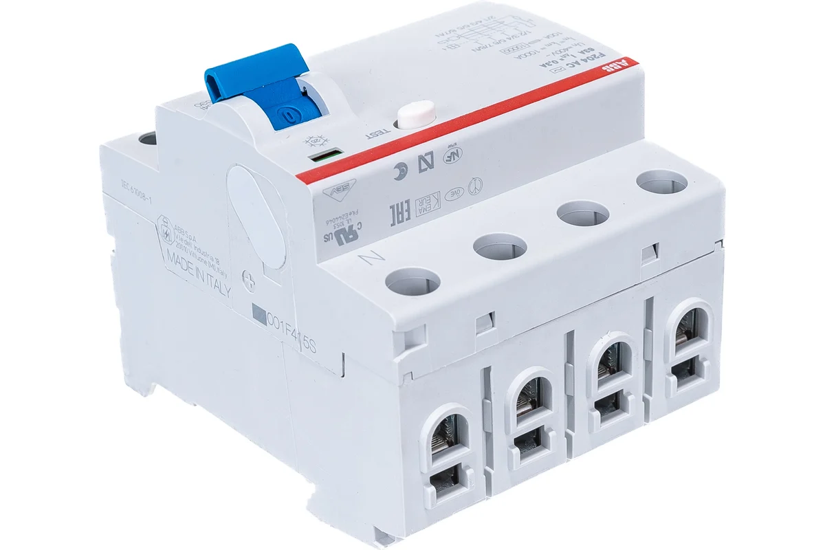 Выключатель дифференциального тока ABB F204 4п 63А 300мА тип AC заказать со складов по всей России