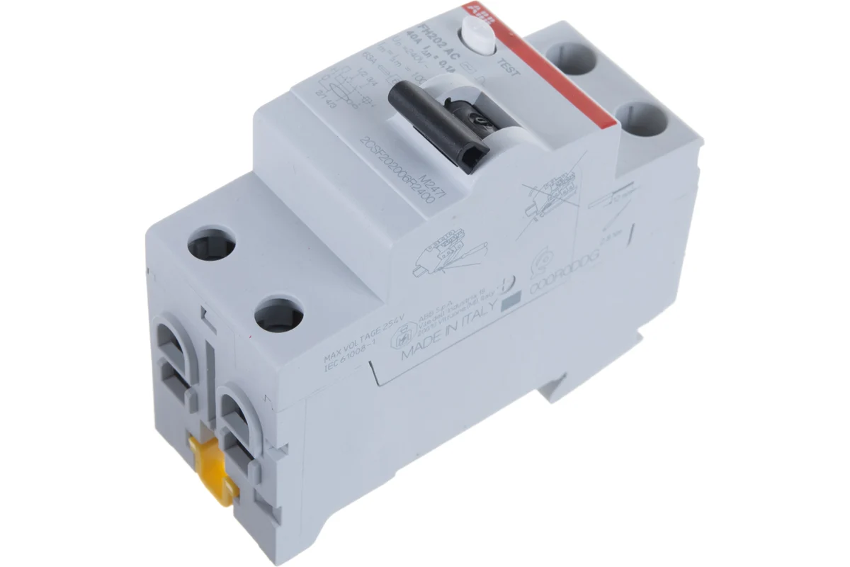 Выключатель дифференциального тока 2-модульный ABB FH202 AC-40/0,1 заказать со складов по всей России