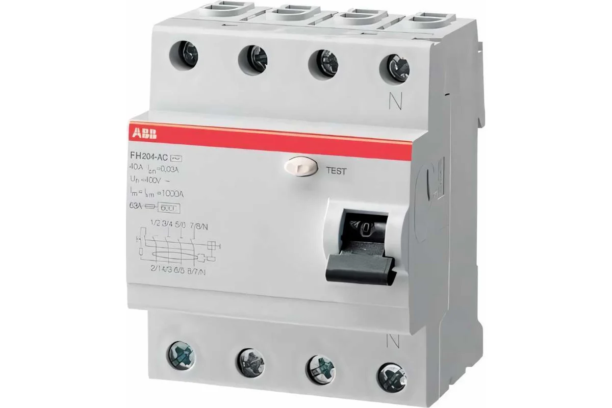 Выключатель дифференциального тока 4-модульный ABB FH204AC-40/0,3