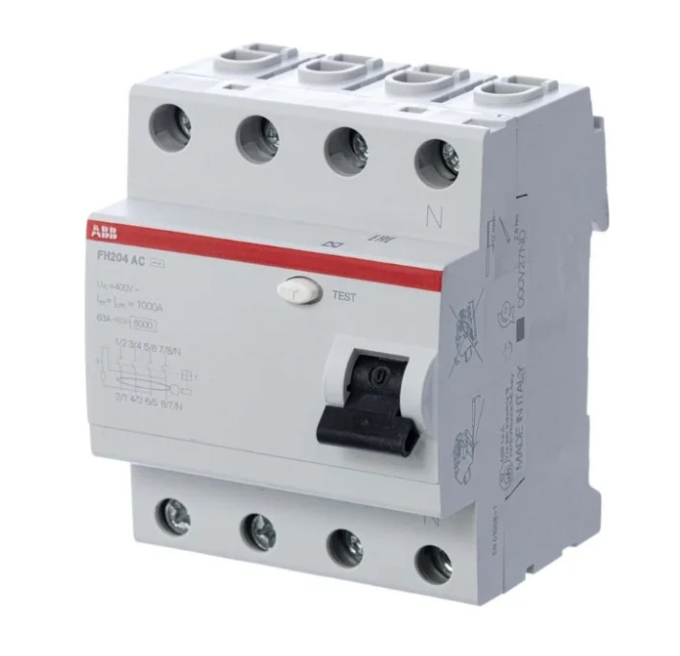 Выключатель дифференциального тока ABB (УЗО) 4п 40А 30мА тип AC FH204 2CSF204004R1400