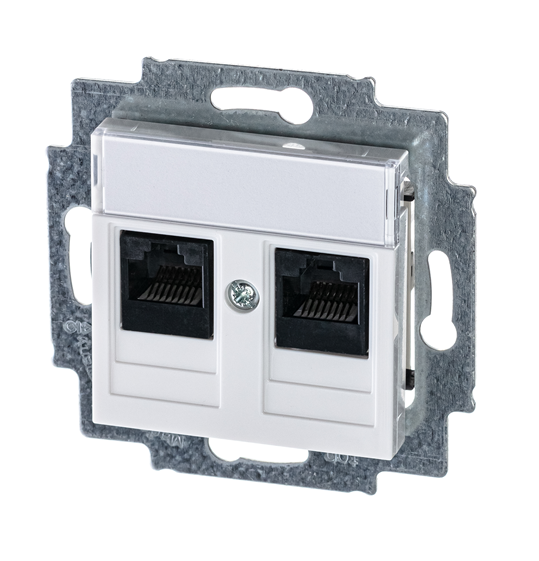 Розетка информационная ABB Levit двойная 2хRJ45 категория 5e белый 5014H-A51018 03W купить с доставкой по РФ