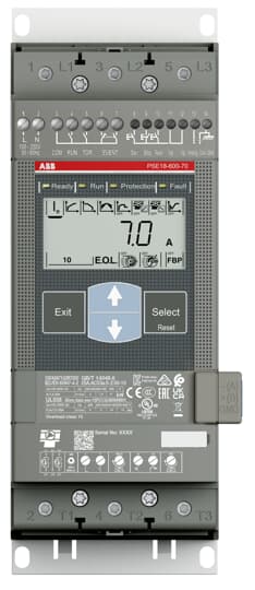 Устройство плавного пуска (Софтстартер) ABB PSE18-600-70 7,5кВт 600В 18А с функцией защиты двигателя заказать со складов по всей России