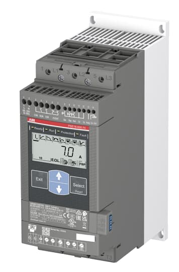 Устройство плавного пуска (Софтстартер) ABB PSE18-600-70 7,5кВт 600В 18А с функцией защиты двигателя купить по цене "по запросу"
