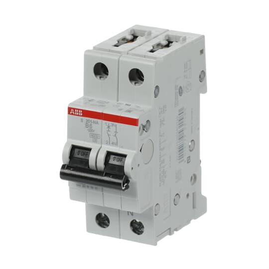 Автоматический выключатель ABB 1P+N 6А 6кА (хар-ка B) S201 B6NA купить по цене 1853 руб.