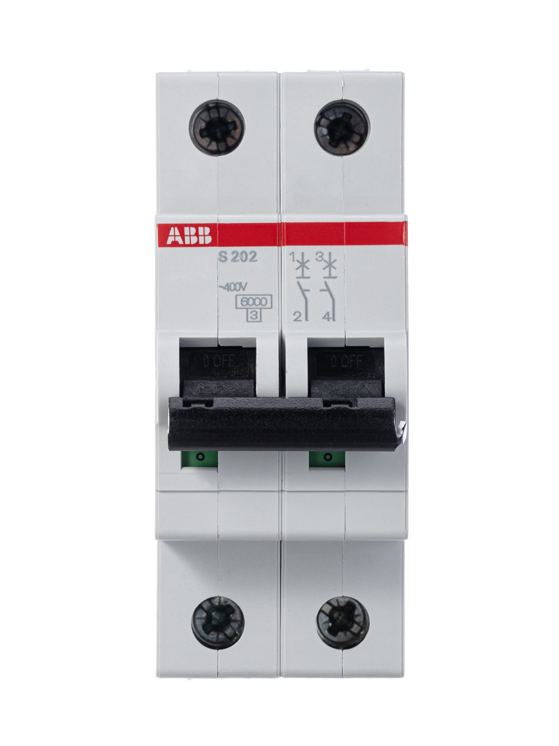 Автоматический выключатель ABB 2-полюсный 0.5А 6кА (хар-ка C) S202 C0.5 оформить заказ с доставкой с ближайшего склада