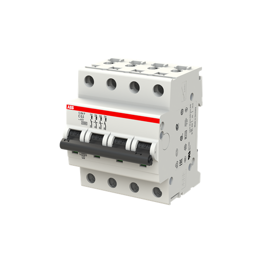 Автоматический выключатель ABB 4-полюсный 0.5А (хар-ка С) S204P C0.5 заказать со складов по всей России