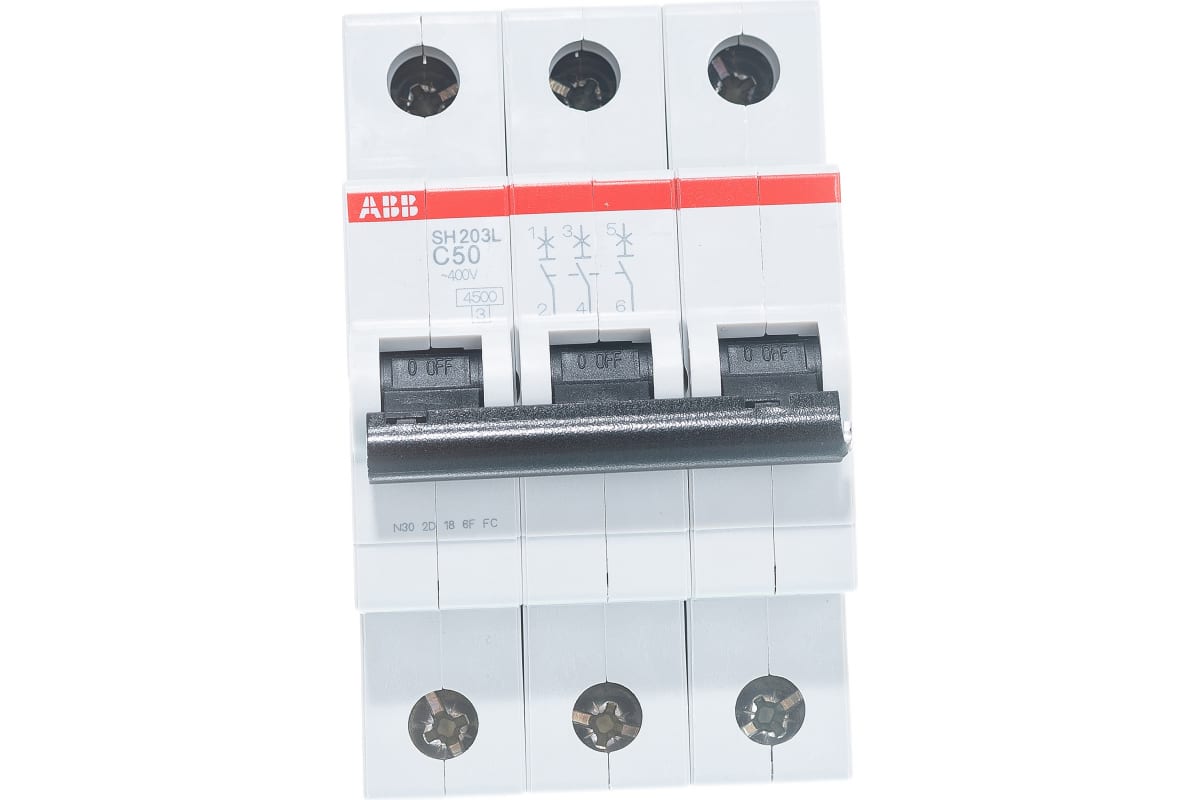 Выключатель автоматический модульный ABB SH203L 3п C 50А 4.5кА C50