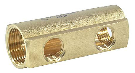 Коллектор Апогей латунь 1" м/м 2в 1/2" вн/р 50мм 422001