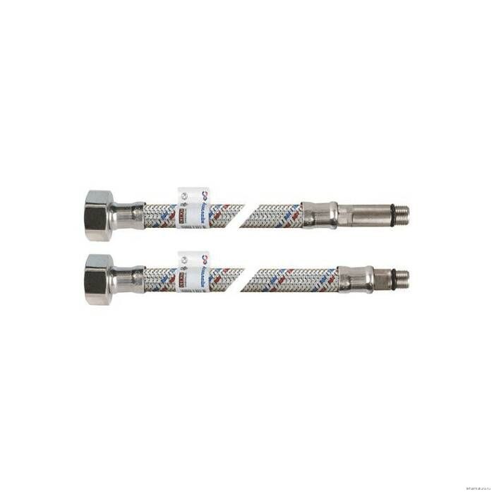 Подводка гибкая AQUALINE для смесителя М10-Н1/2"   L=2м пара