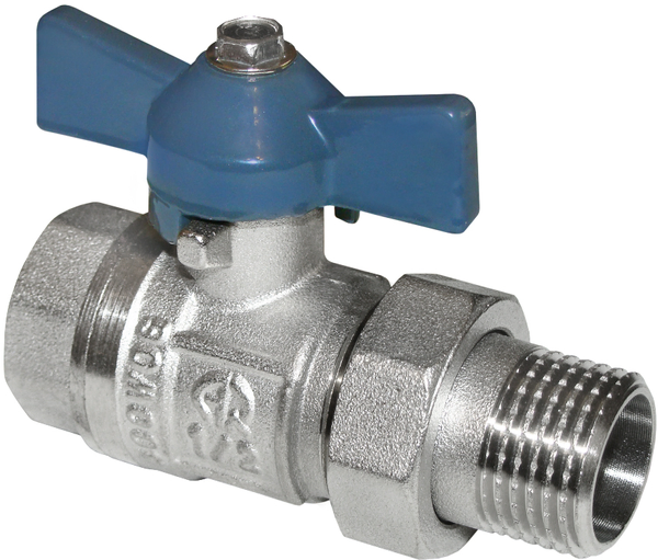 Кран шаровый AQUALINK с американкой прямой 1/2 бабочка