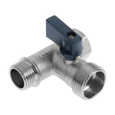 Кран шаровый AQUALINK трехходовой ВНН 1/2 х 3/4 х 1/2 ручка