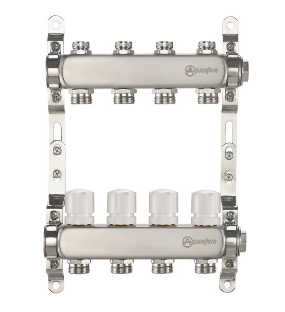 Группа коллект нерж Aquasfera 1" м/м 2в 3/4" ЕК н/р 9504-01