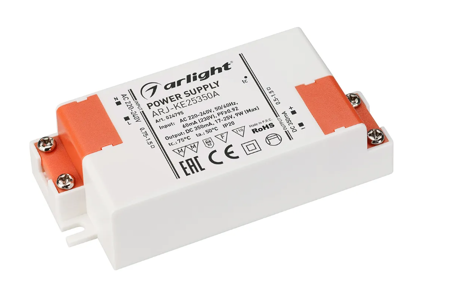 Блок питания Arlight ARJ-KE25350A 9W, 350mA, PFC купить с доставкой по РФ