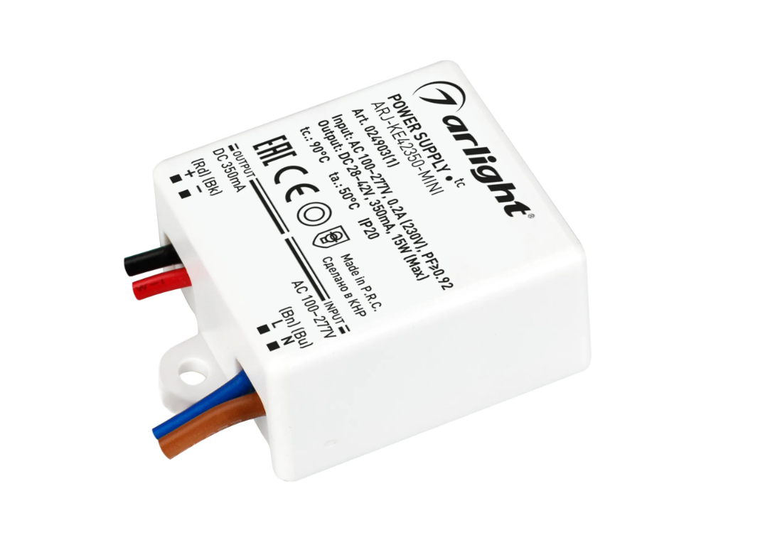 Блок питания Arlight ARJ-KE42350-MINI 15W, 350mA, PFC купить с доставкой по РФ