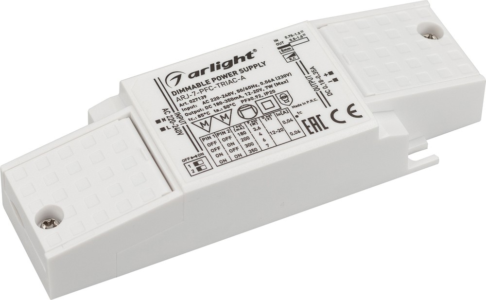 Блок питания Arlight ARJ-7-PFC-TRIAC-A 7W, 180-350mA купить с доставкой по РФ