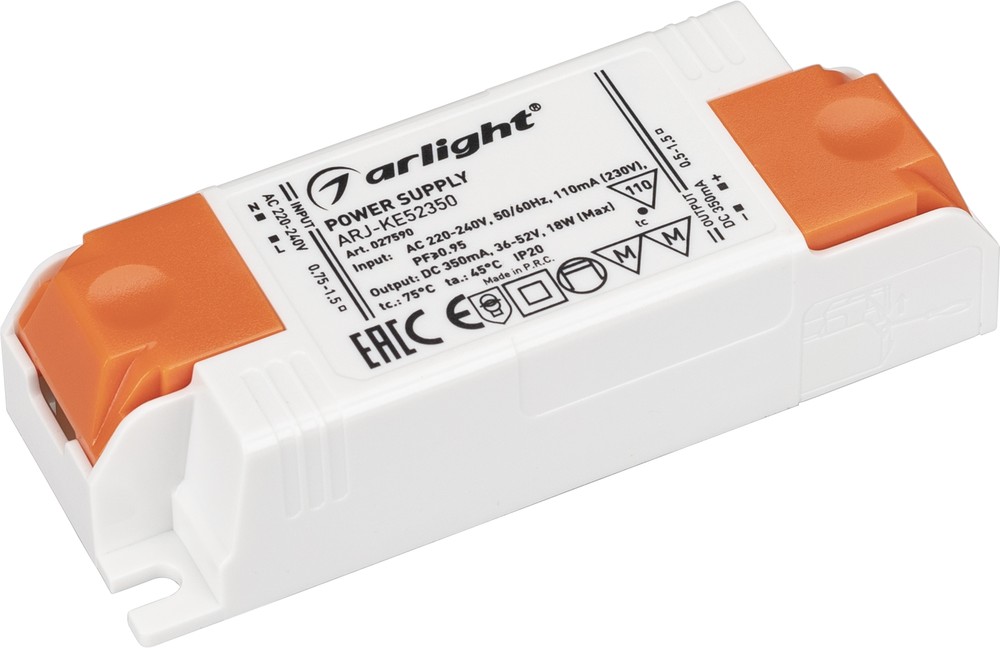Блок питания Arlight ARJ-KE60300 45-60V 18W IP20 0,3A 027591 купить с доставкой по РФ