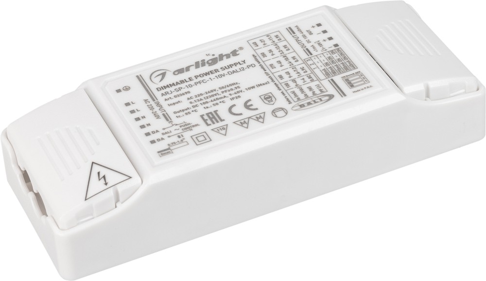 Блок питания Arlight ARJ-SP-10-PFC-1-10V-DALI2-PD 10W, 100-440mA купить с доставкой по РФ