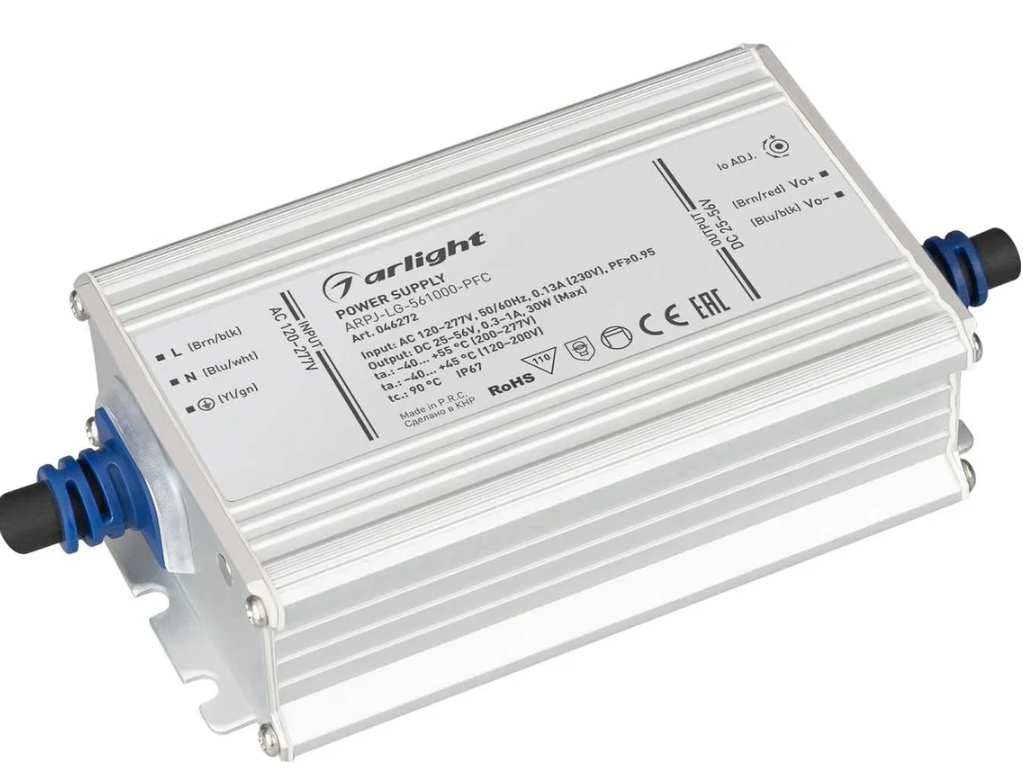 Блок питания Arlight ARPJ-LG-561000-PFC 30W, 25-56V, 0.3-1.0A купить с доставкой по РФ