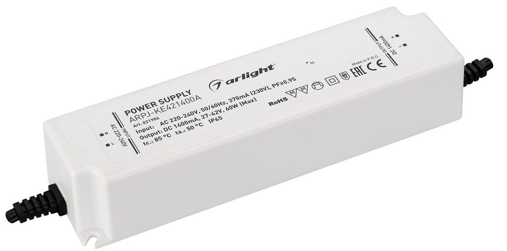 Блок питания Arlight ARPJ-KE421400A 27-42V 60W IP65 1,4A 021904 купить с доставкой по РФ