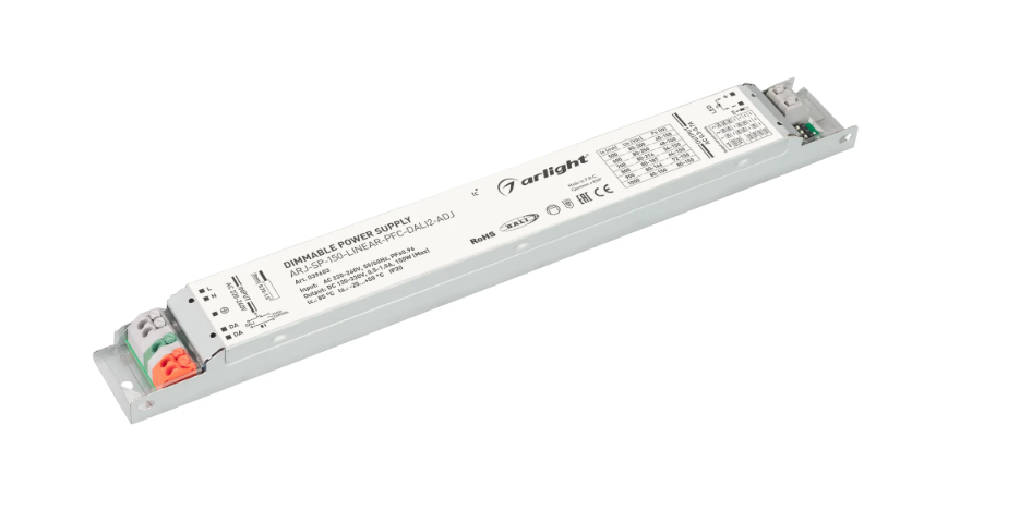 Блок питания Arlight ARJ-SP-150-LINEAR-PFC-DALI2-ADJ 150W, 120-330V, 0.5-1.0A купить с доставкой по РФ