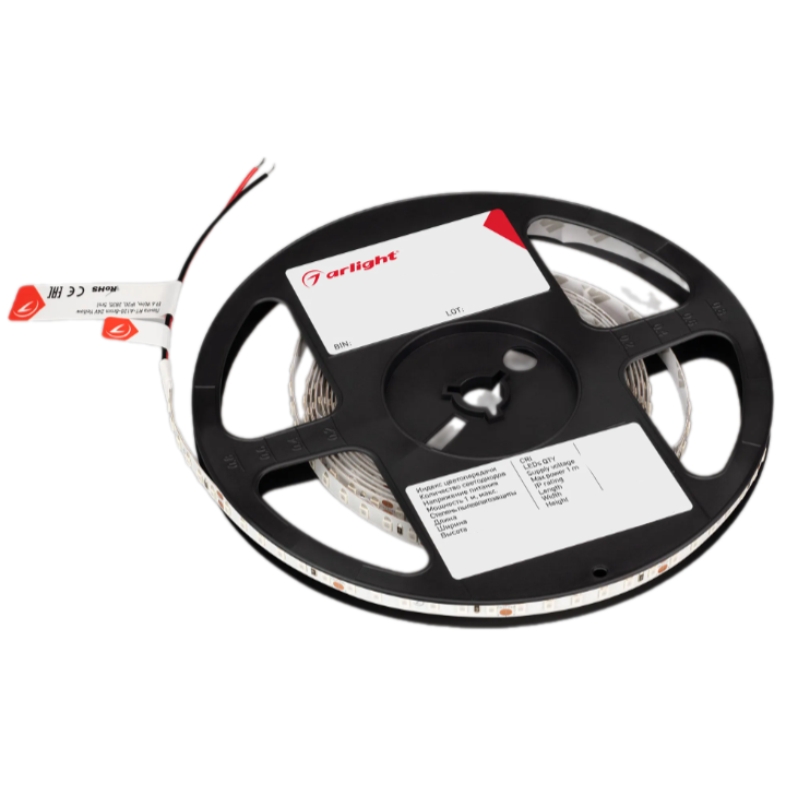 Светодиодная лента Arlight RT-A120-8mm 24V желтый (9.6 W/m, IP20, 2835, 5m) заказать со складов по всей России