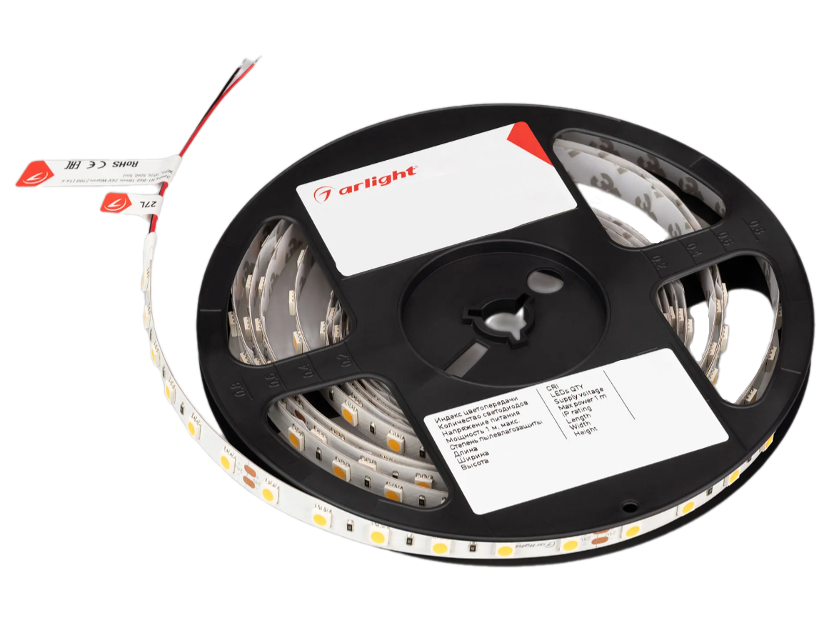 Светодиодная лента Arlight 4W/m 60Led/m 5060SMD теплый белый 5M RT-B60-10mm 24V 2700 заказать со складов по всей России
