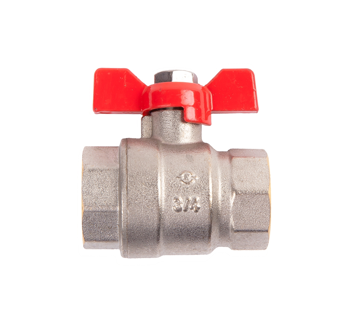 Кран шаровый Arrowhead ручка бабочка ВН-ВН никелированный PN40 1" купить с доставкой по РФ