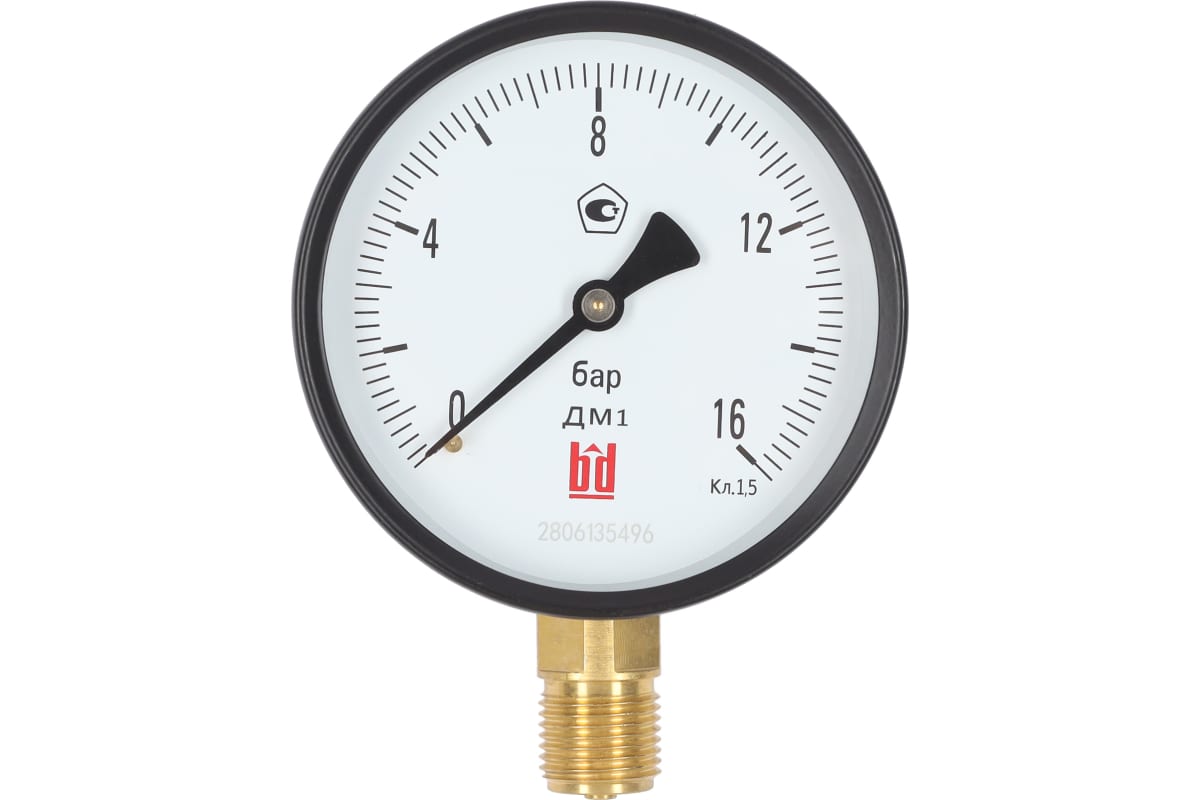 Манометр BD ДМ 1 Т2 100 Р (0-16) бар, кл.1,5, G1/2