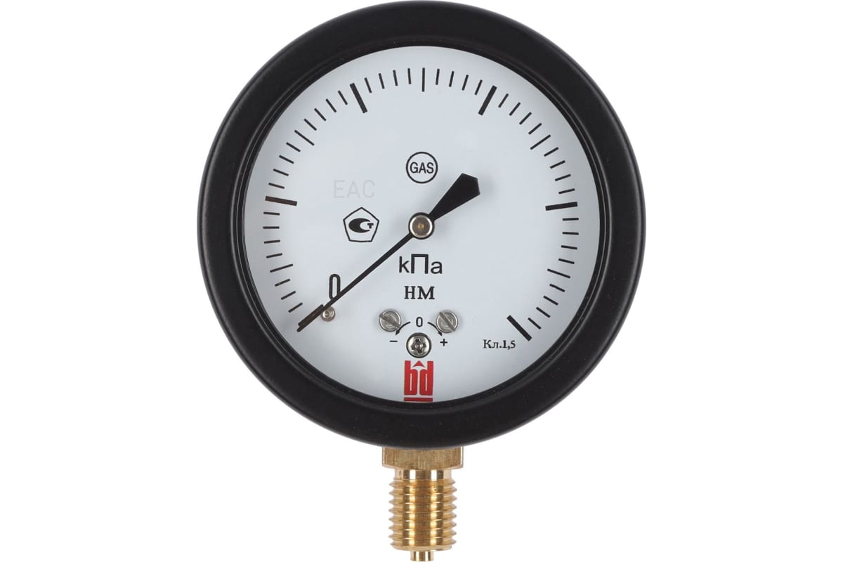 Манометр BD НМ 100 Р (0-2,5) кПа кл.1,5 M20х1,5 DIN CASE черный корпус