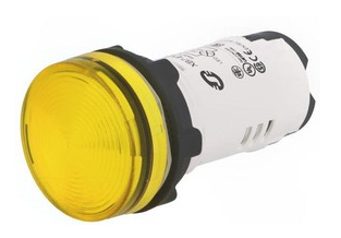 Индикатор светодиодный Briswik АД(AD)-22 желтый 24В IP67 AC/DC белый корпус