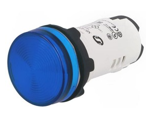 Индикатор светодиодный Briswik АД(AD)-22 синий 24В IP67 AC/DC белый корпус