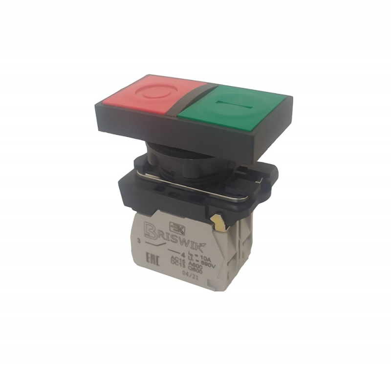 Выключатель Briswik КМЕ 8202м зел-красн IP65Н УХЛ2 10А 0но+2нз