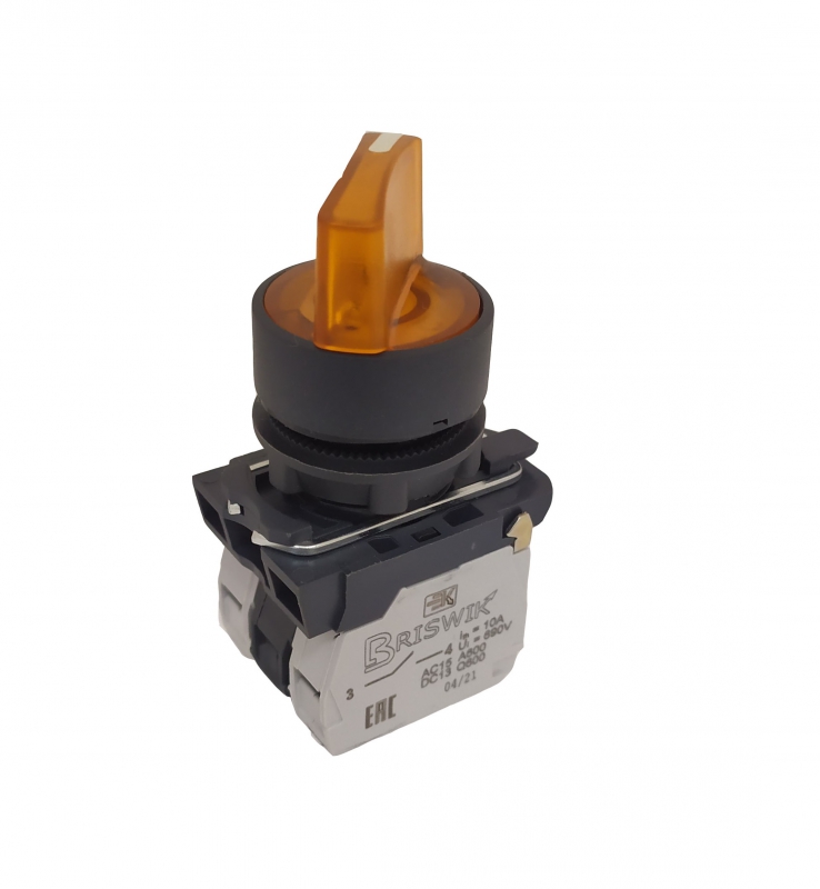 Переключатель Briswik КПЕ 1613 -РЛ 220В желтый IP65 УХЛ2 10А 1но+3нз