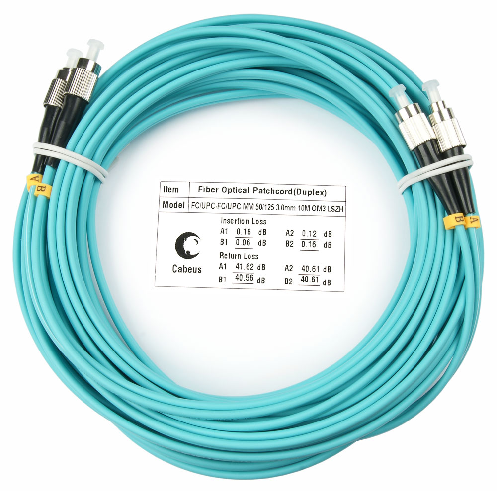 Оптический патч-корд FC-FC Cabeus FOP-50-FC-FC-25m 50/125 (ОМ3) 25 метров